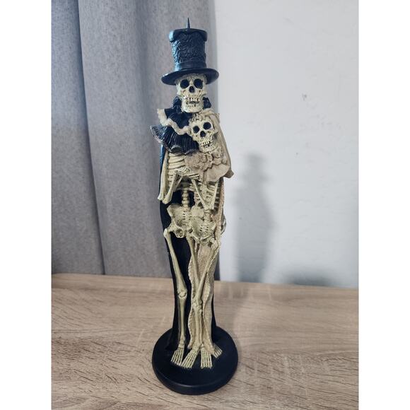 Unbranded Other - Skeleton Bride and Groom Wedding Halloween Day of the Dead Candlestick Holder